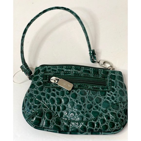 Vintage 90s NY&Co Faux Leather Croc Print Wristlet Purse RARE - Picture 7 of 7